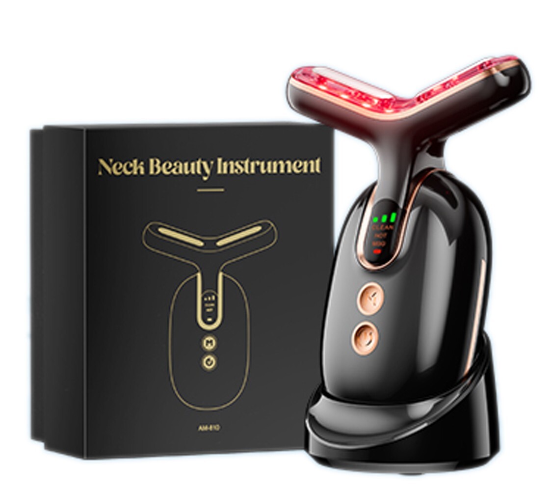 GILUKIYU 5-in-1 Neck Face Vibrating Massager Portable Thermal for Skin Care
