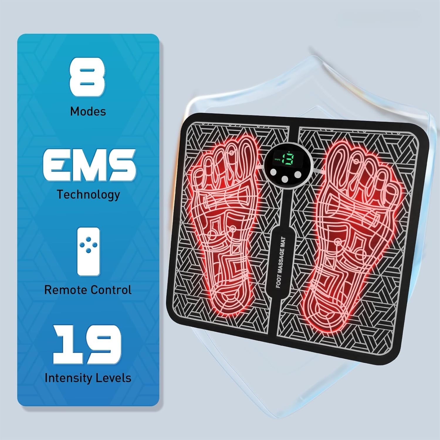 TENS & PMS Electronic Nerve Stimulator, EMS Foot Massage, LCD Display