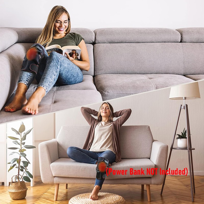 Electric Knee Massager Heated Vibration Joint Brace Therapy knee Pain Relief