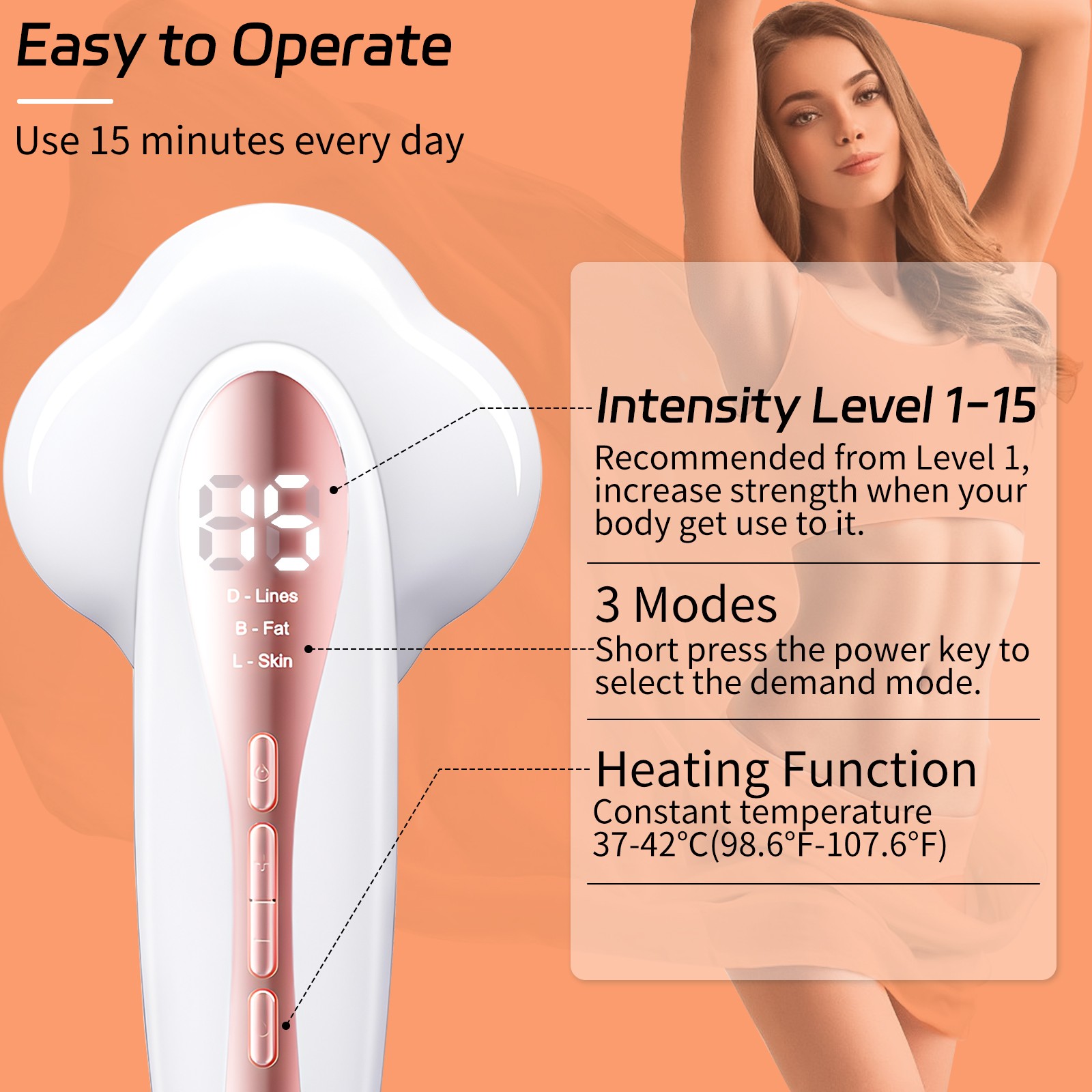 Body Sculpting Machine Handheld Cellulite Massager for Belly,Neck,Legs,Hip,Arms