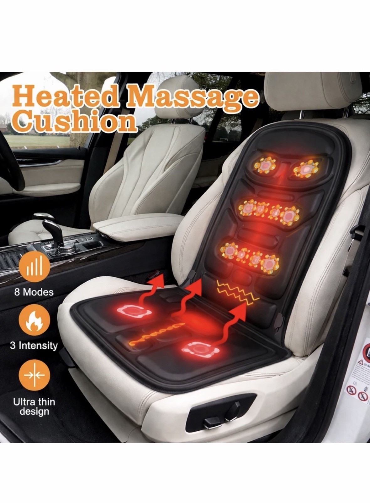 Massage Seat Cushion With Heated Back Neck Body Massager Chair For Home Office