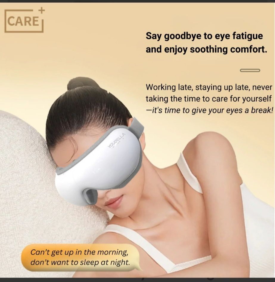 Youbella Bluetooth Heated Eye Massager for Migraines Heat Therapy Compression