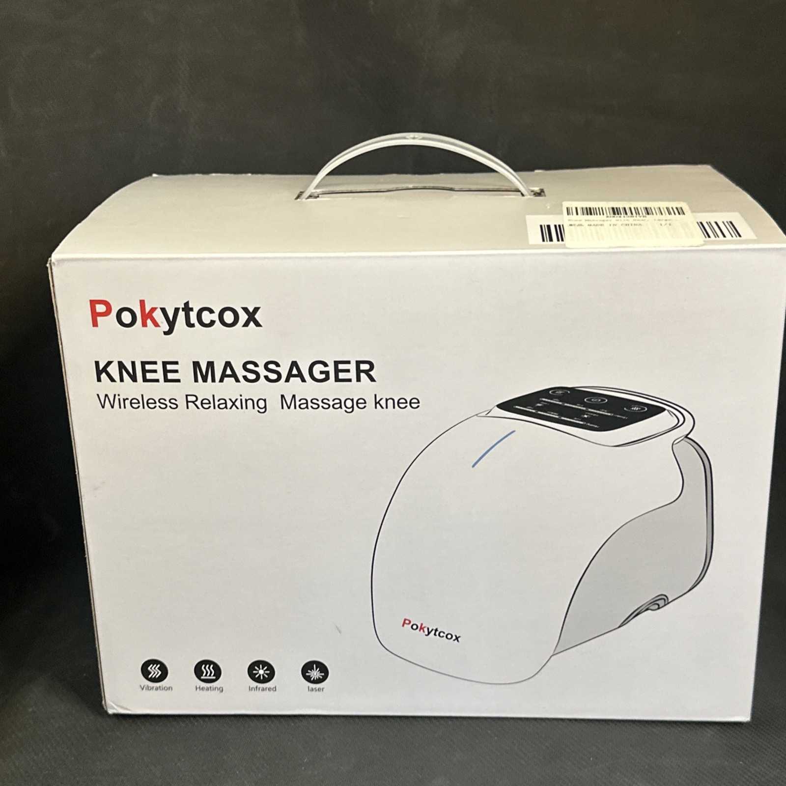 Knee Massager, Large LED Screen, Adjustable Temperature,Cordless 1pack-white