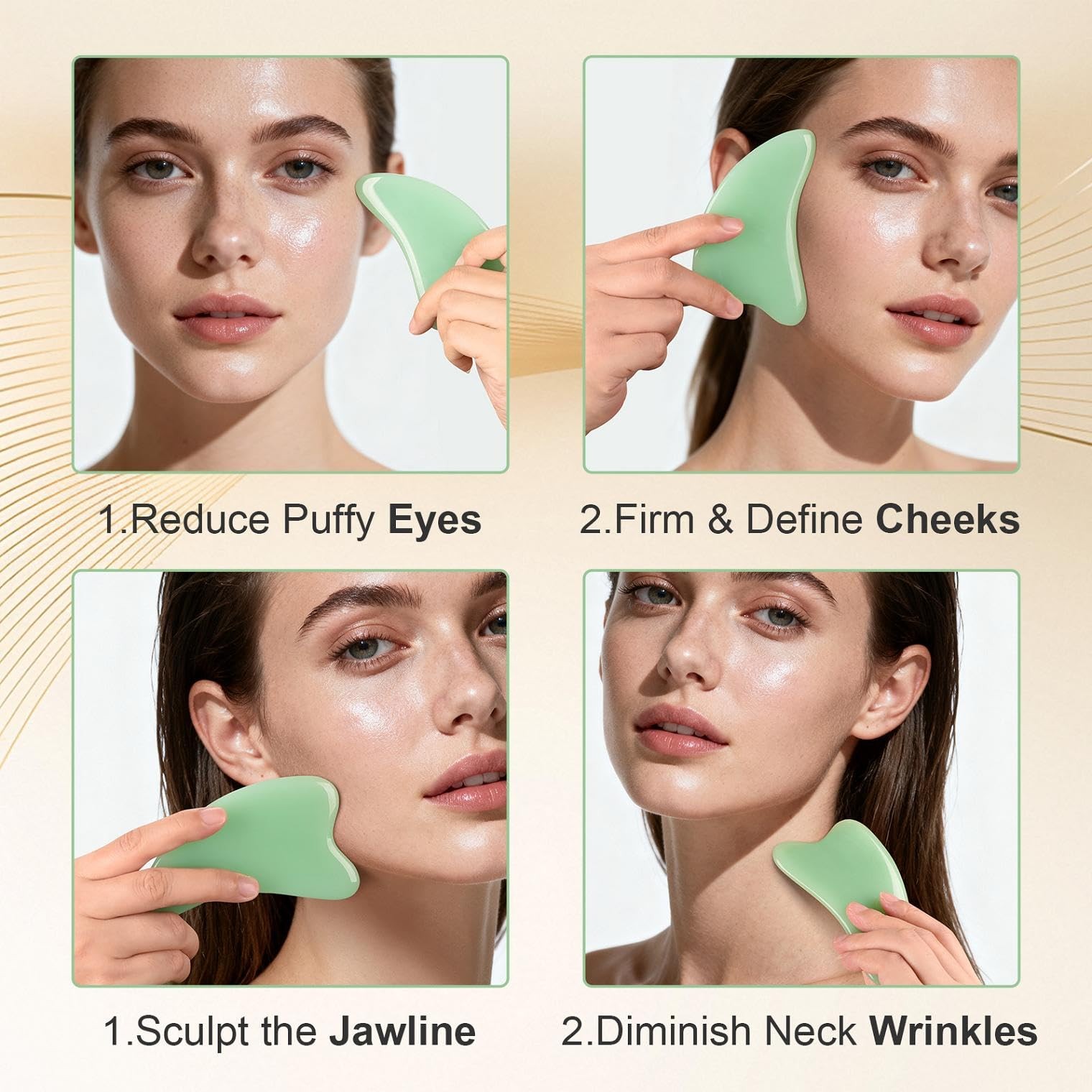 Stainless Steel Muscle Scraper Tool 6 in1 Gua Sha Tools Body Gua Sha Tools Ja…