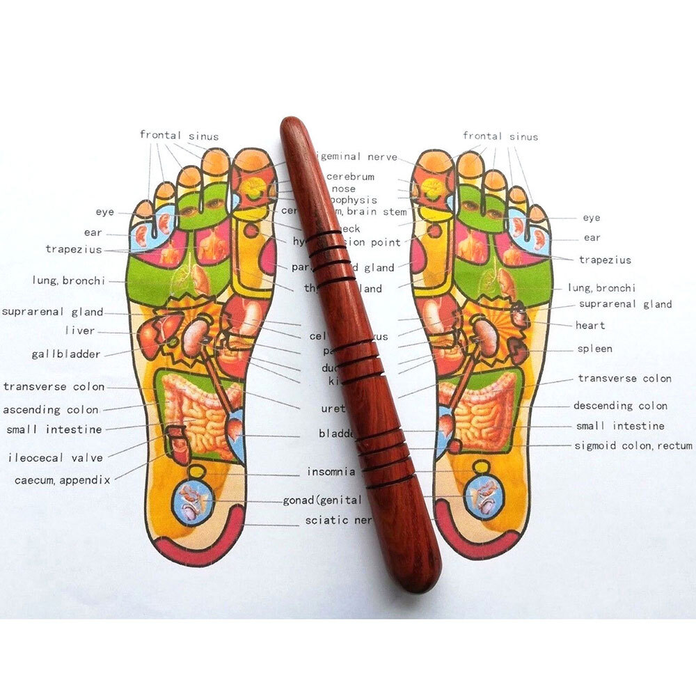 1/2X Wood Stick Tools Thai Massage Spa Foot Hand Reflexology Health Therapy US