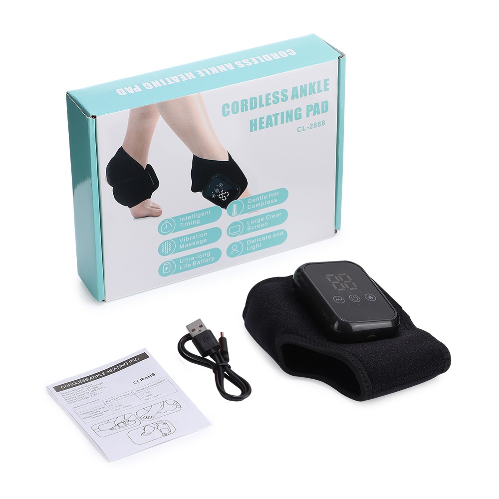 USB Electric Heating 3 Heating Modes Warm Ankle Pad Massager Pain Relief Brace