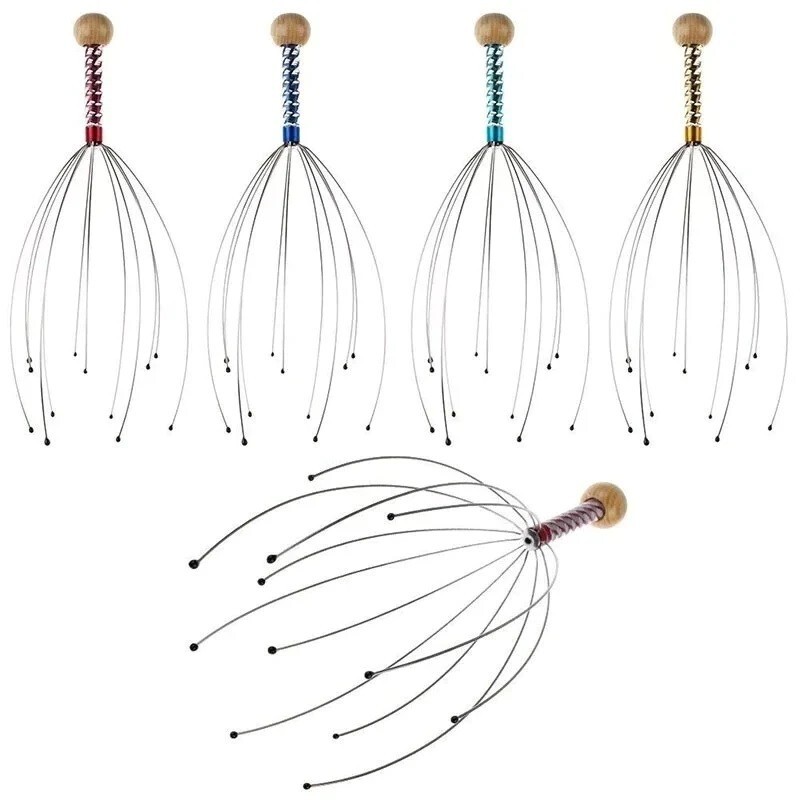 5PCS Head Neck Revive Octopus Relax Calm Stress Relief Scalp Handy Tool Massager