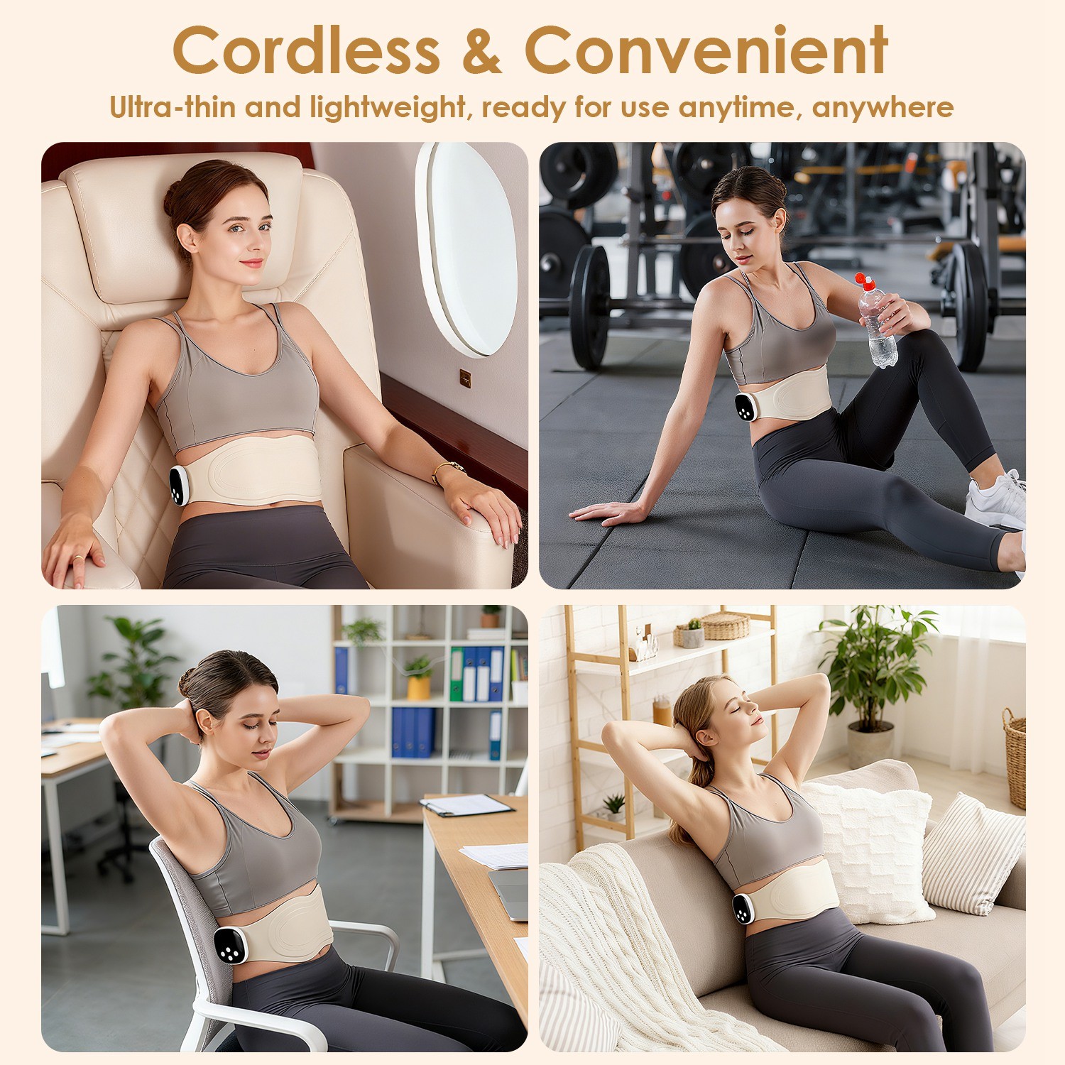 Remote Lower Back Vibrating Massager 8 Modes Cordless Heating Pad Infrared