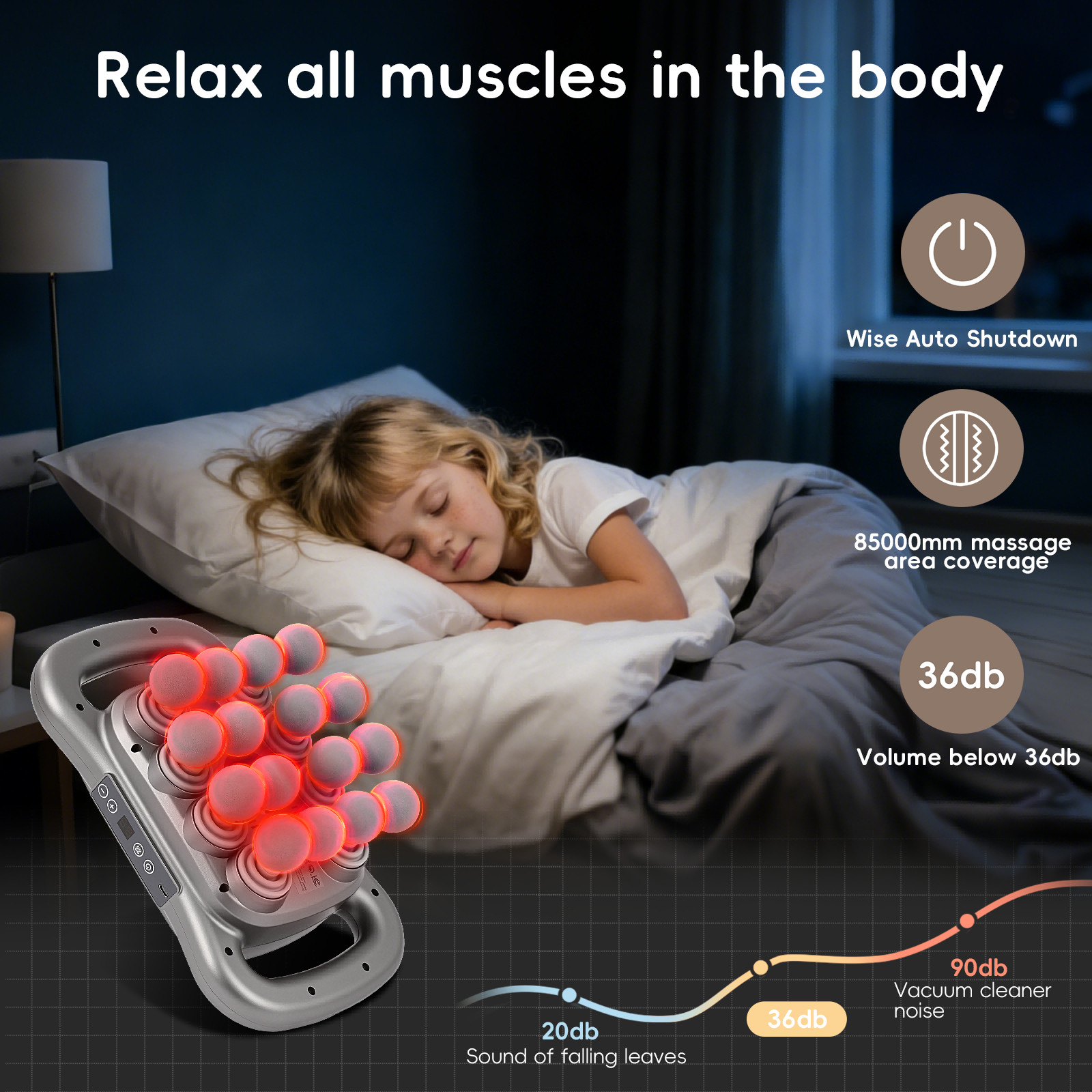 16 Head Massage Gun Deep Tissue Percussion Massager 9 Modes 9 Intensity Levels