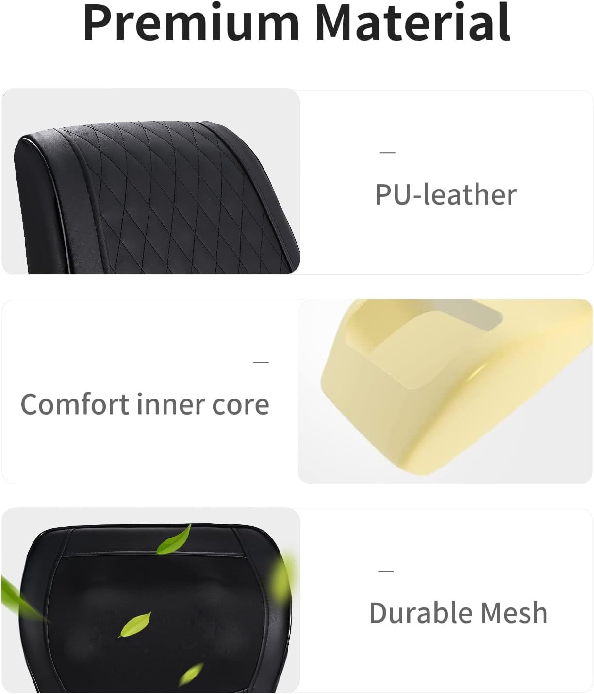 Borwiwat Back Massager with Heat Massagers for Neck and Back 3D Kneading Pillow