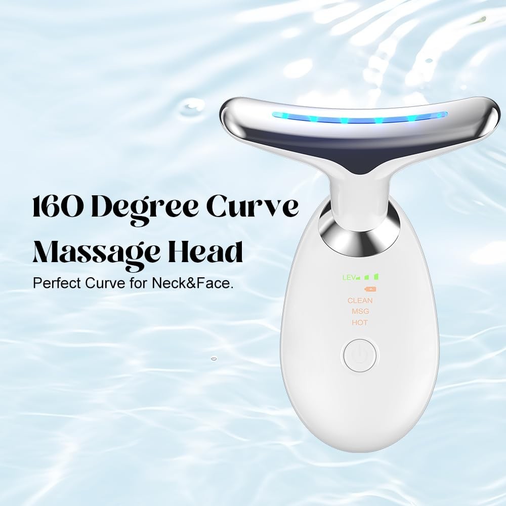Compact Neck & Face Massager with 3 Modes for Double Chin Reduction & Relaxation