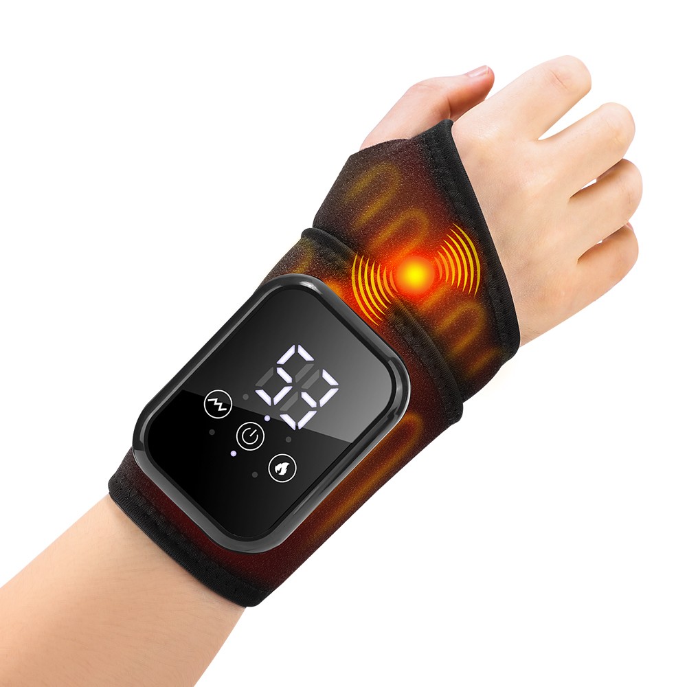 Electric Wrist Massager Carpal Tunnel Arthritis Pain Relief Hot Compress Therapy