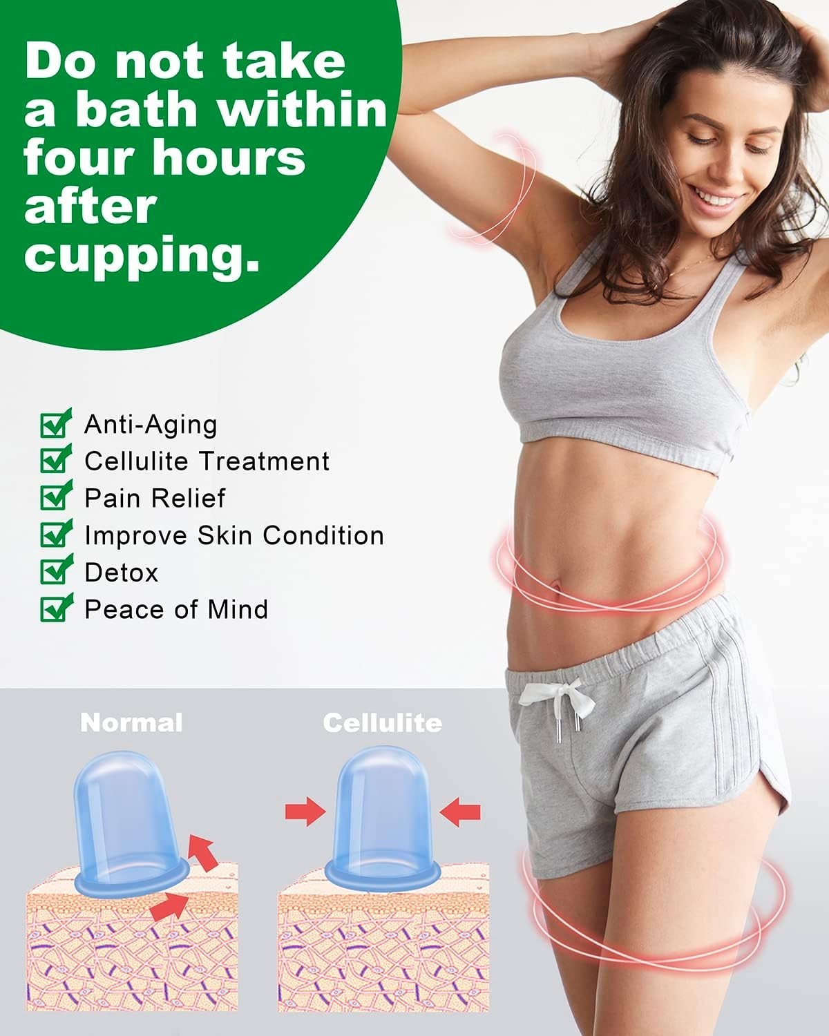 Silicone Cupping Therapy Cups for Joint Pain Relief & Stress Reduction – 4 Count