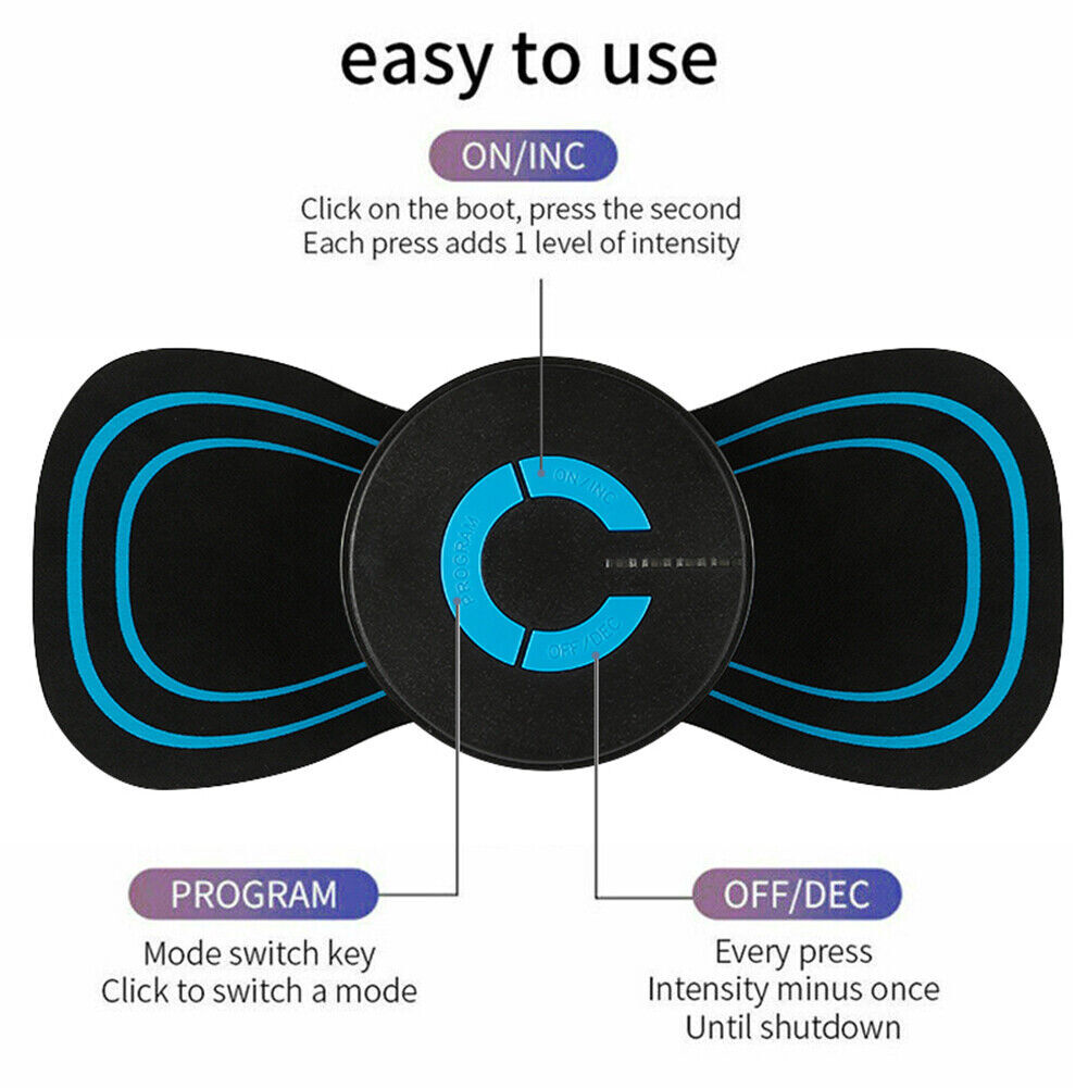 Portable EMS Mini Electric Neck Back Massager Cervical Massage Patch Stimulator