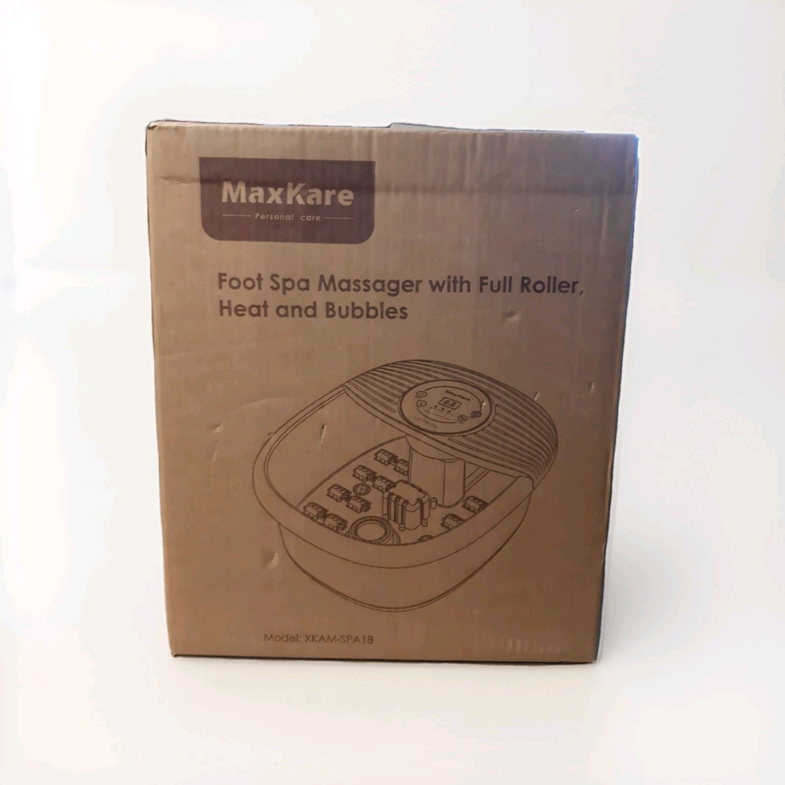 MaxKare XKAM-SPA18 Foot Spa/Bath Massager w/Heat & Bubbles….New in Sealed Box
