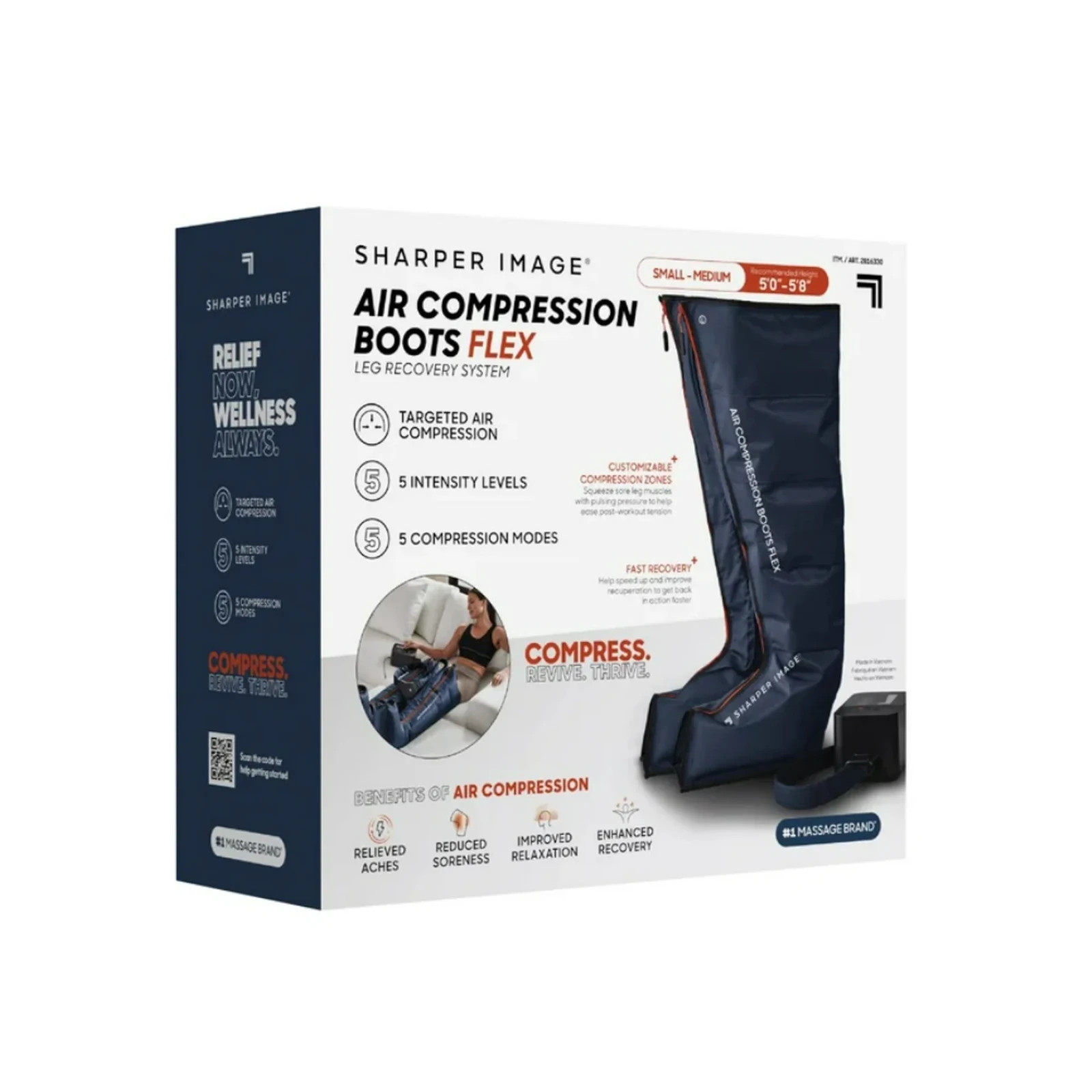 Sharper Image Air Compression Boots Flex Leg Recovery System Large/X-Large