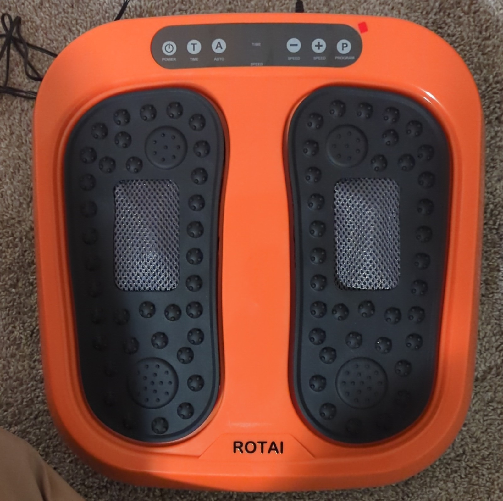 ROTAI Electric Foot Massager(orange-black), Hands-Free,Adjustable Modes,All ages