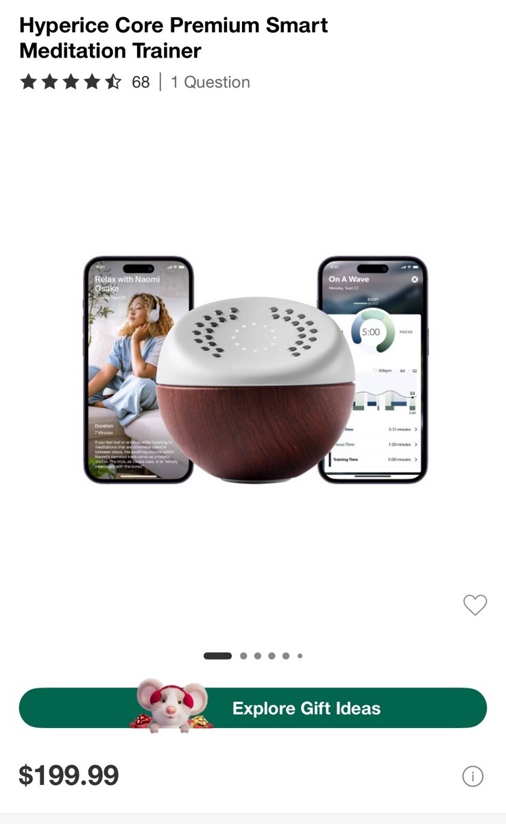Hyperice Core Premium Smart Meditation Trainer And Breath Trainer NIB