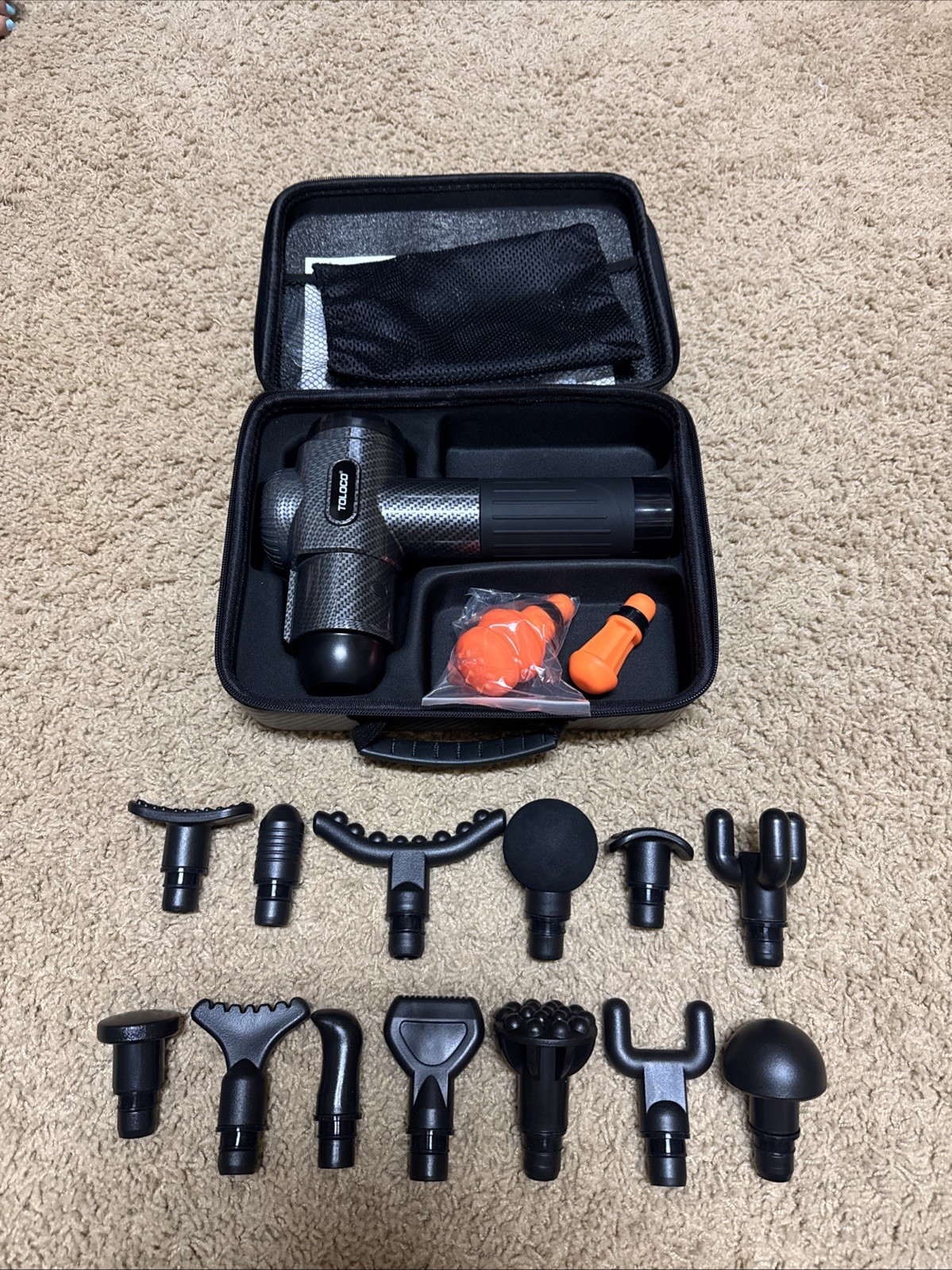 TOLOCO Massage Gun, Back Massager 15 Replacement Head for Pain Relief Deep
