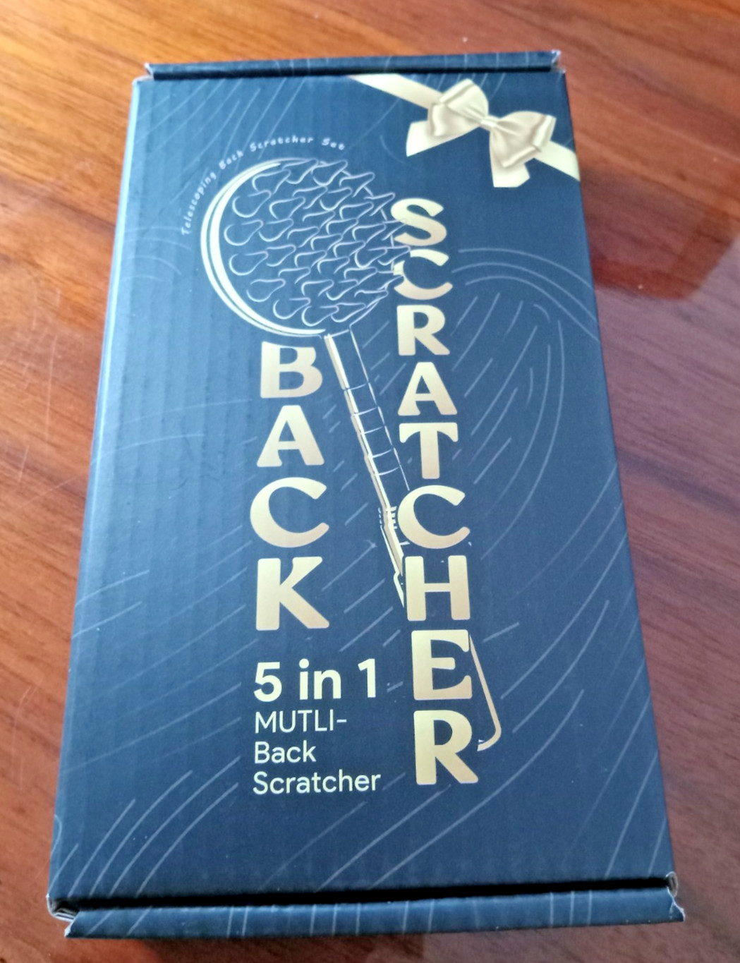 New 5-in-1 Telescoping Back Scratcher Set Detachable Heads – Black and Silver