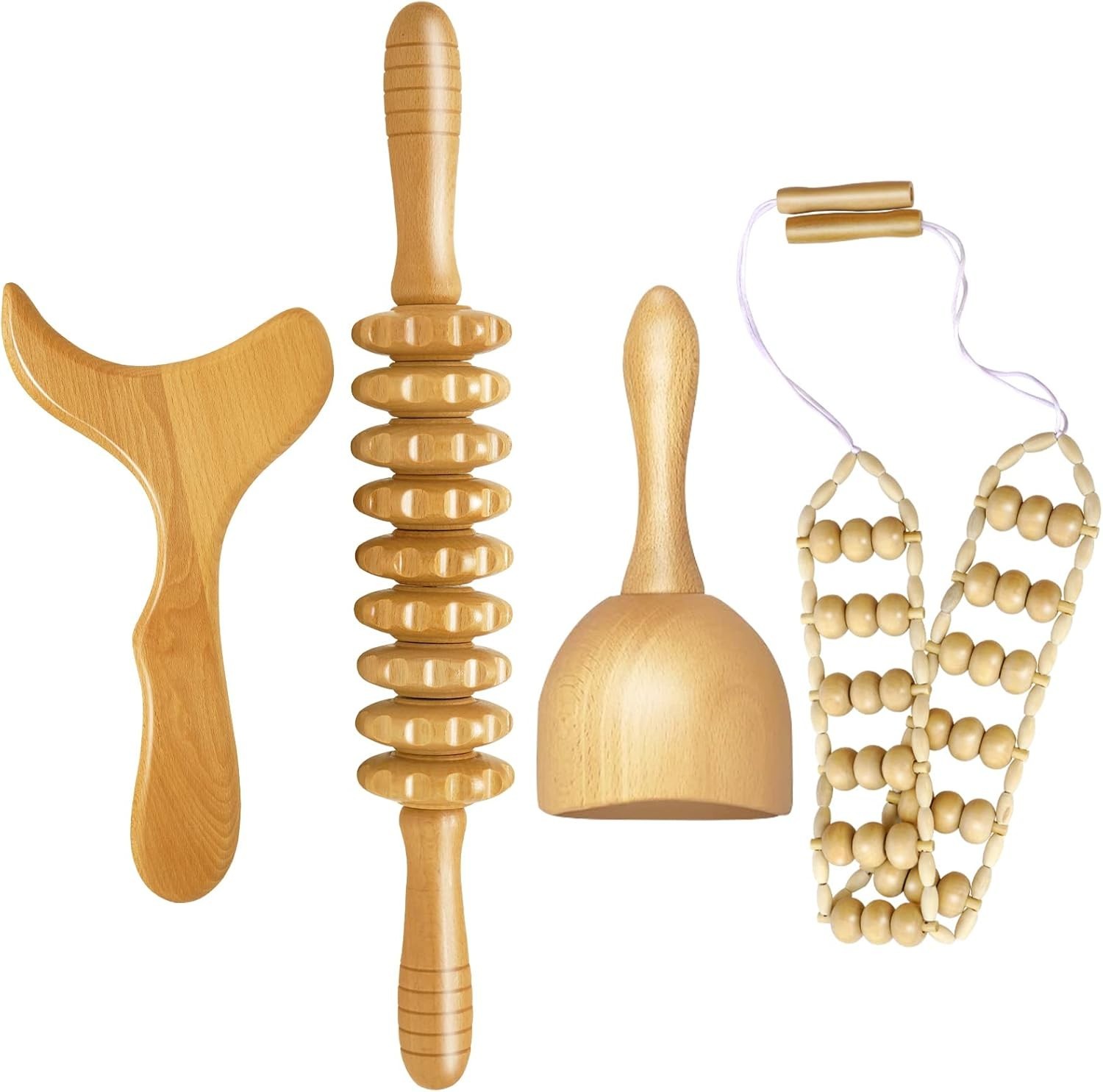 Wood Therapy Massage Tools Set – Anti-Cellulite Massager Kit