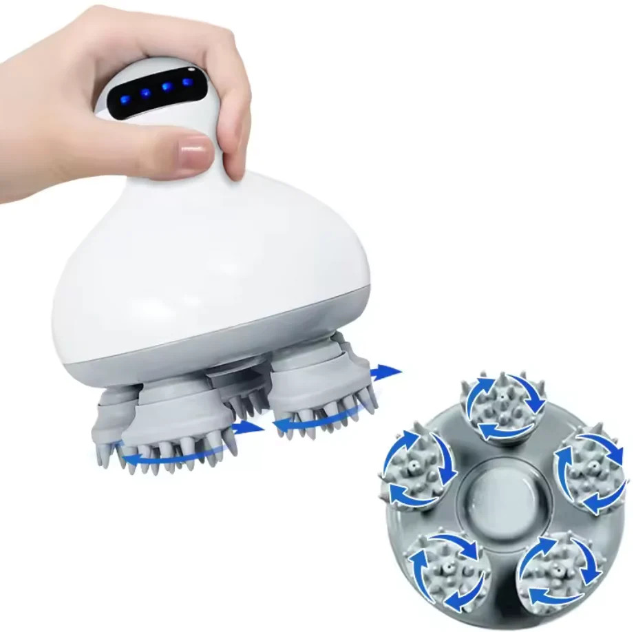 Electric Scalp Massager Cordless Hair Growth Brush Vibrating Head Massage 2 Spee