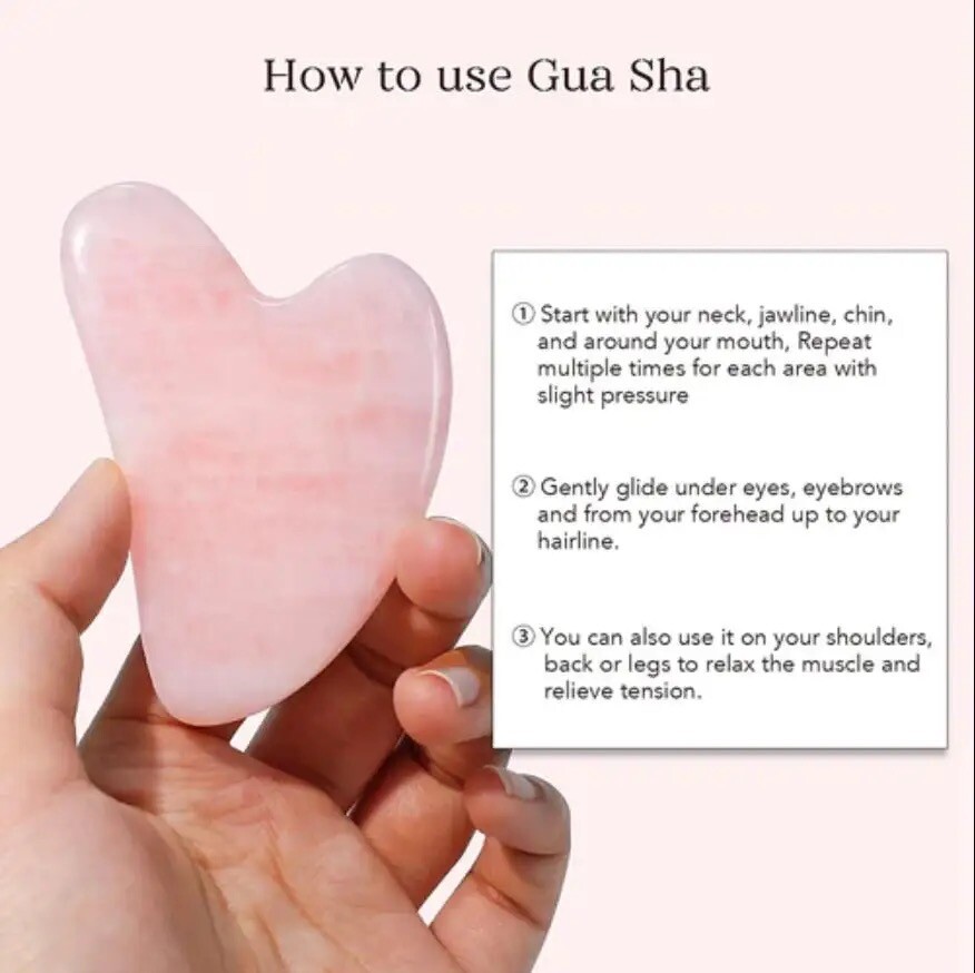 Natural Stone Gua Sha Face Sculpting Board Scraping Tool Crystal Facial Massage