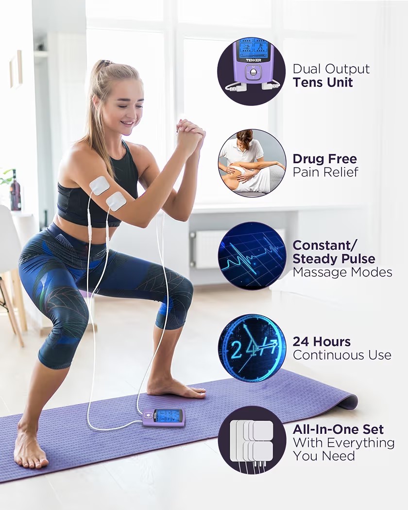TENS Unit Muscle Massager 24 Modes EMS Machine for Pain Relief Complete W Pads