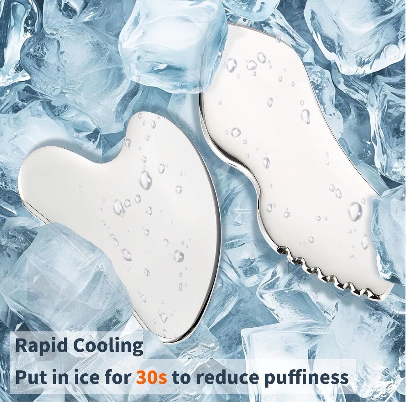2Pcs Gua Sha Facial Tools Stainless Steel, Detailer GuaSha Set for Face New