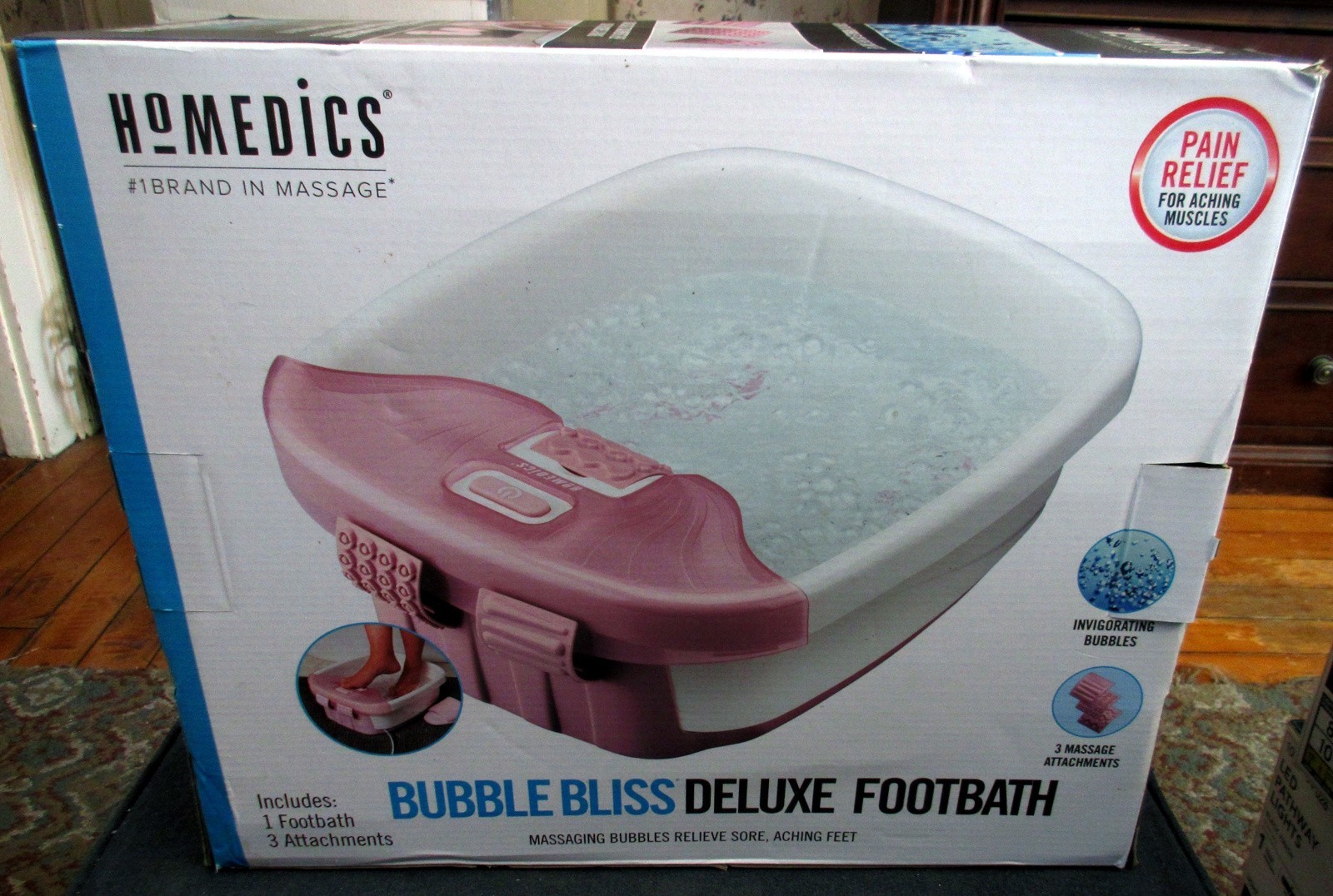 Homedics PINK Bubble Bliss Deluxe Foot Bath (Model: FB-52J)