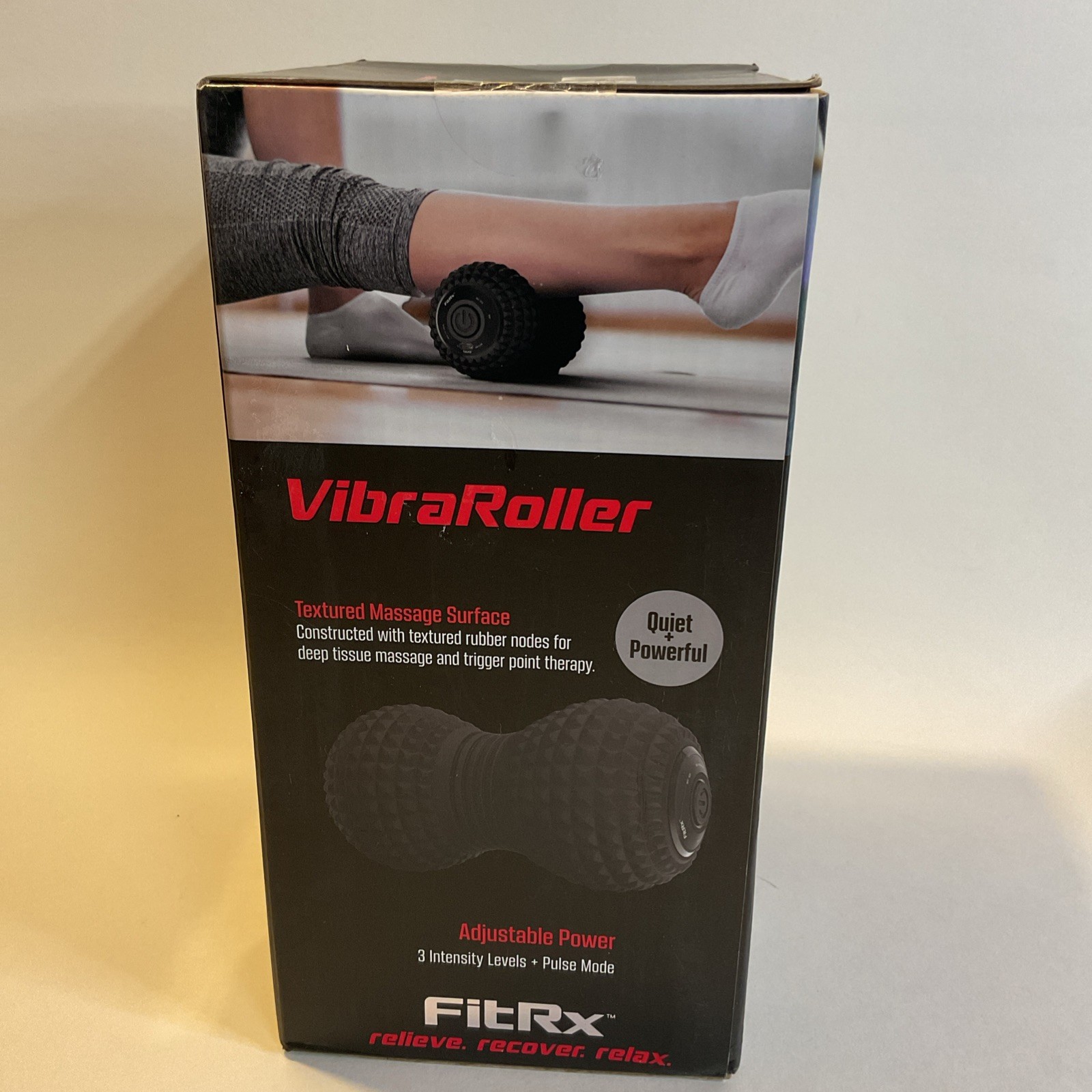 FitRx VibraRoller, Vibrating Massage Roller, Quiet & Powerful, 3 levels, NEW