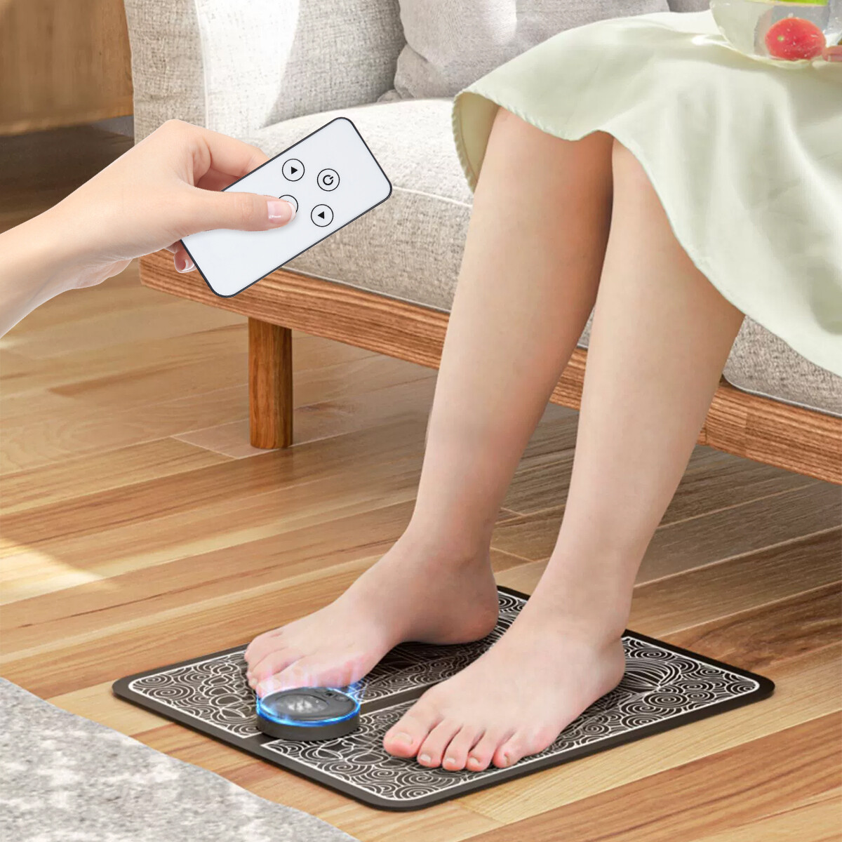 Portable Electric Foot Massager Pad Blood Circulation Muscle Stimulator Mat 2023