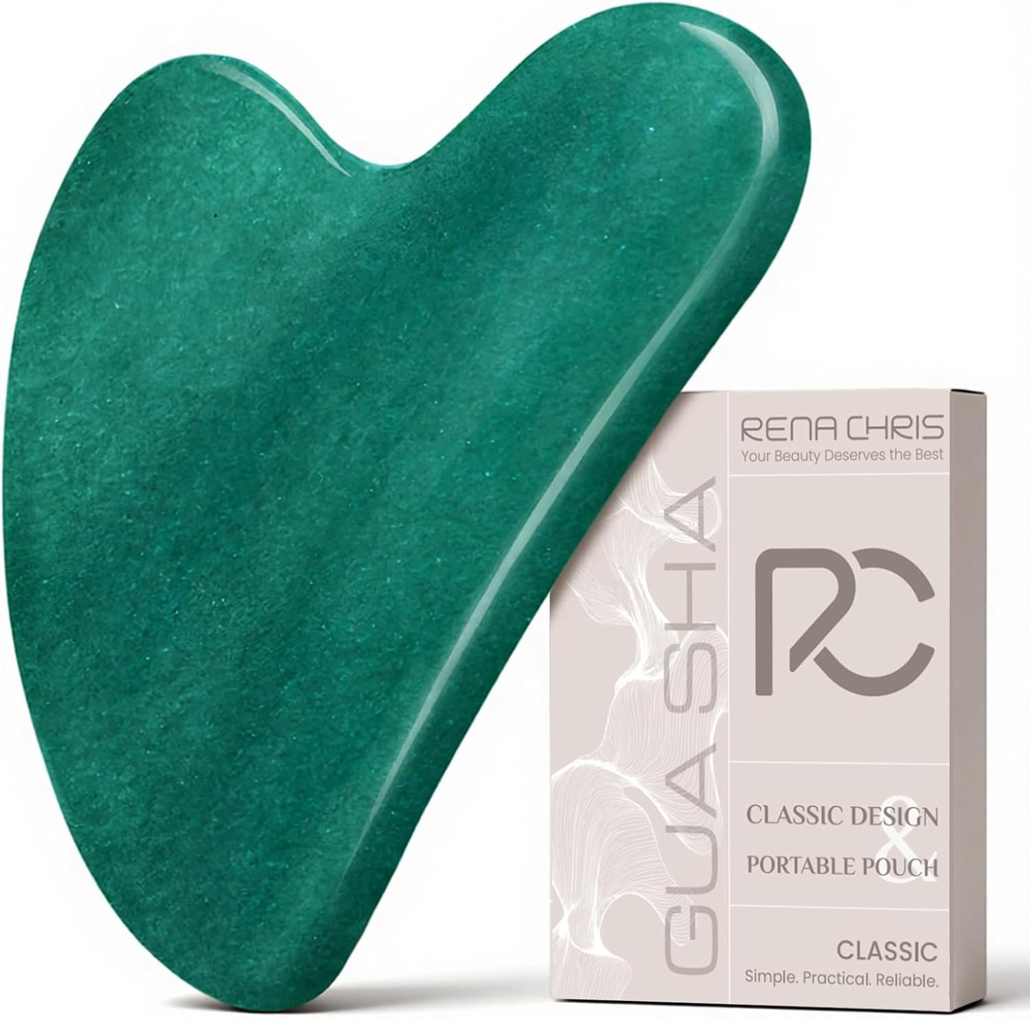 Gua Sha Facial Tools: Jade Stone Guasha Tool for Face Acupuncture Therapy, Facia