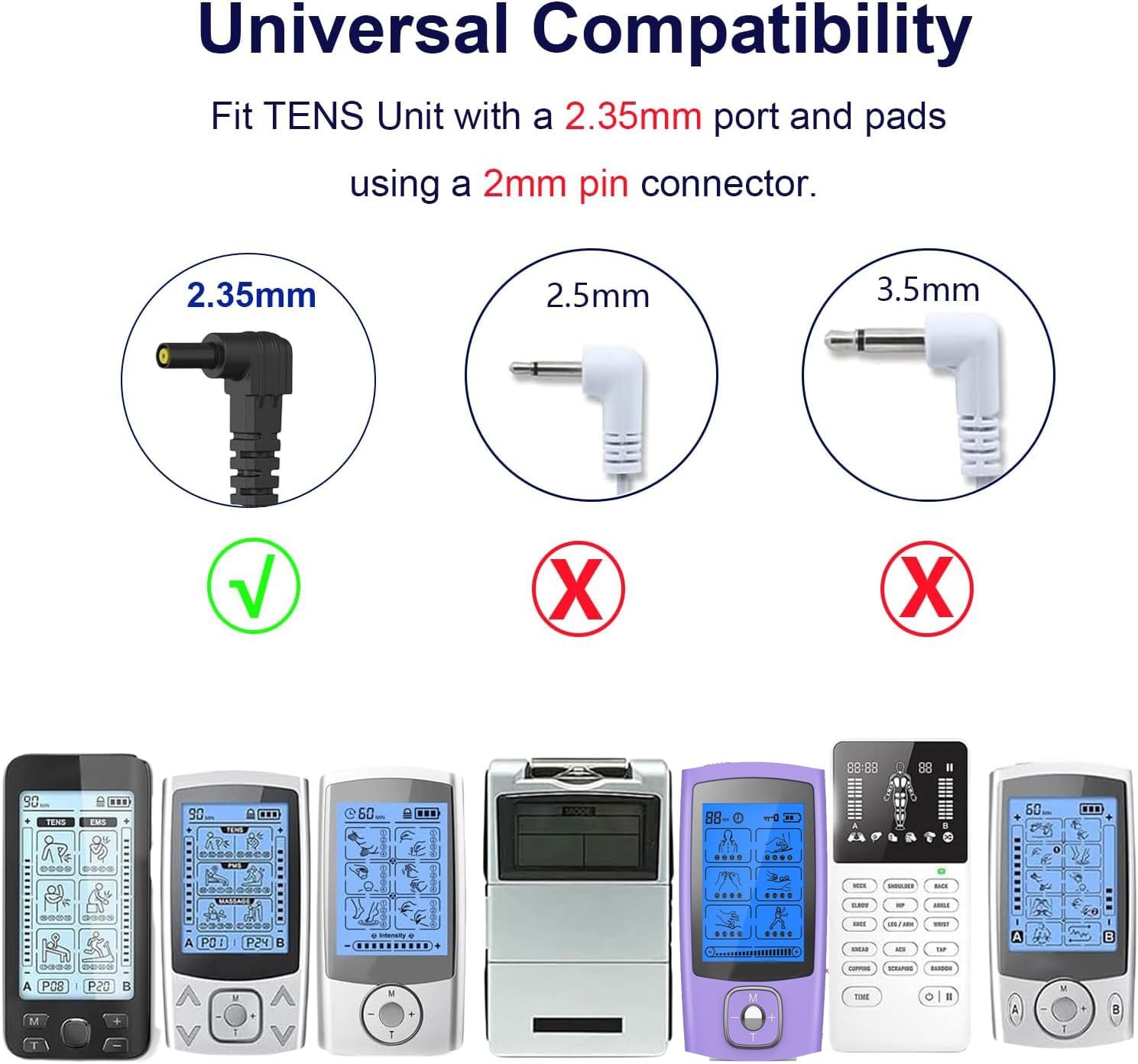 TENS Unit Replacement Lead Wires Compatible with TENS 7000, TENS 3000 Not F…