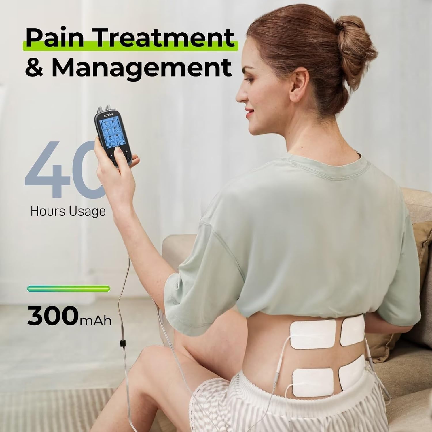 Portable 3-in-1 TENS Muscle Stimulator with 40 Intensity Levels – Rechargeable