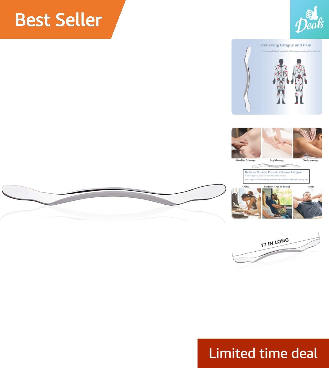 Battery-Powered Gua Sha Tool – Modern Stainless Steel Massage for Pain Relief