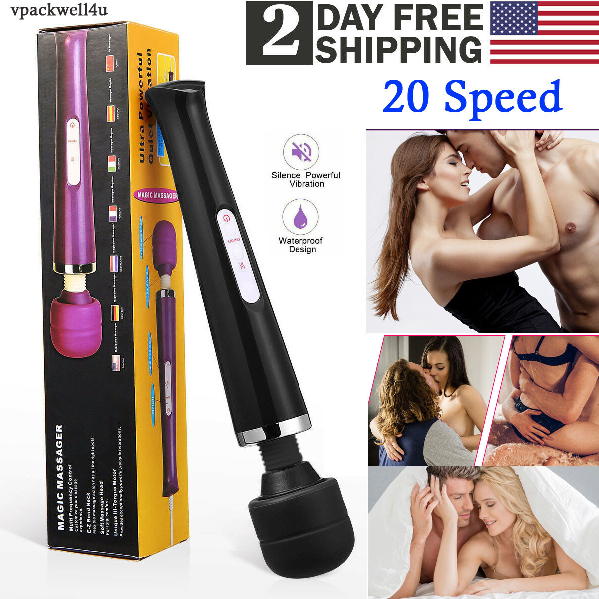 30 Speed Magic Body Wand Massager powerful Waterproof 10 Vibration Modes