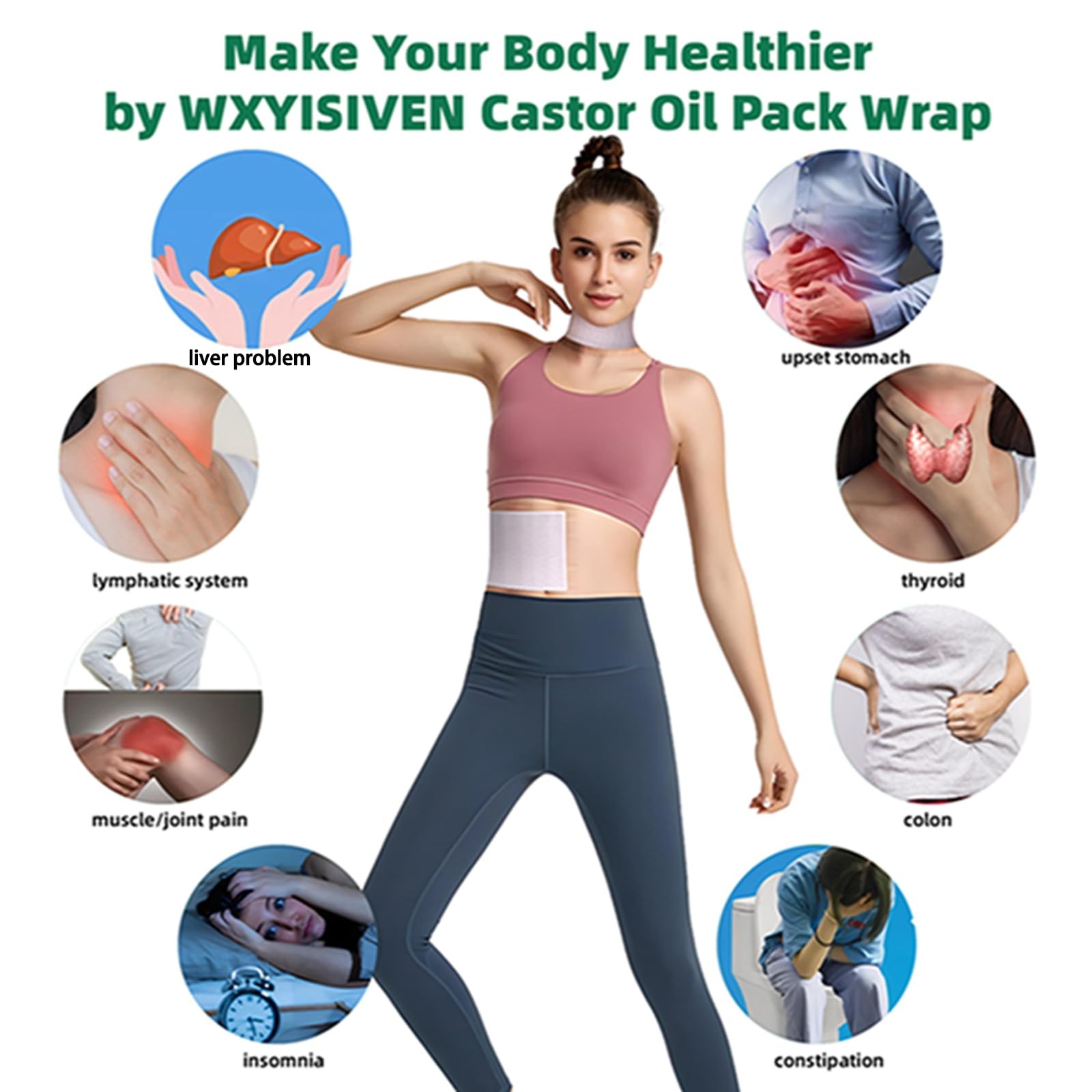 Waterproof Castor Oil Patches Pack Wrap, 10 Pcs 3.9×9.8in (10x25cm) Clear Fil…