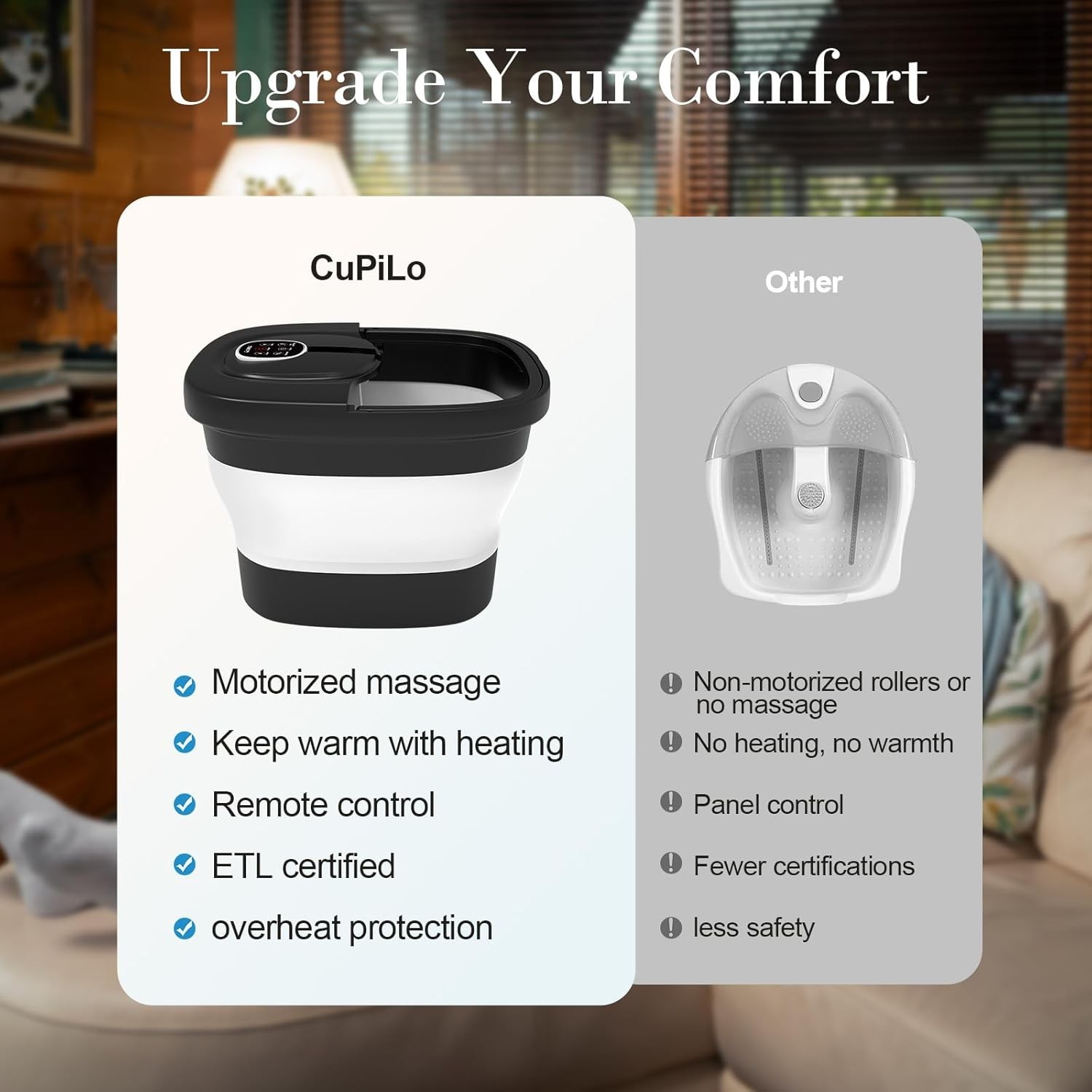 Foot Spa Bath Massager, Upgraded Foot Bath with Circulation Heat, Motorized S…
