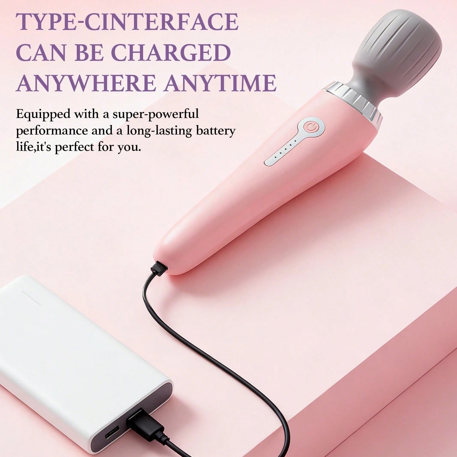 New ZenPulse Deep Tissue Massage Wand Pink 5 Speed Portable Pain Relief Gift