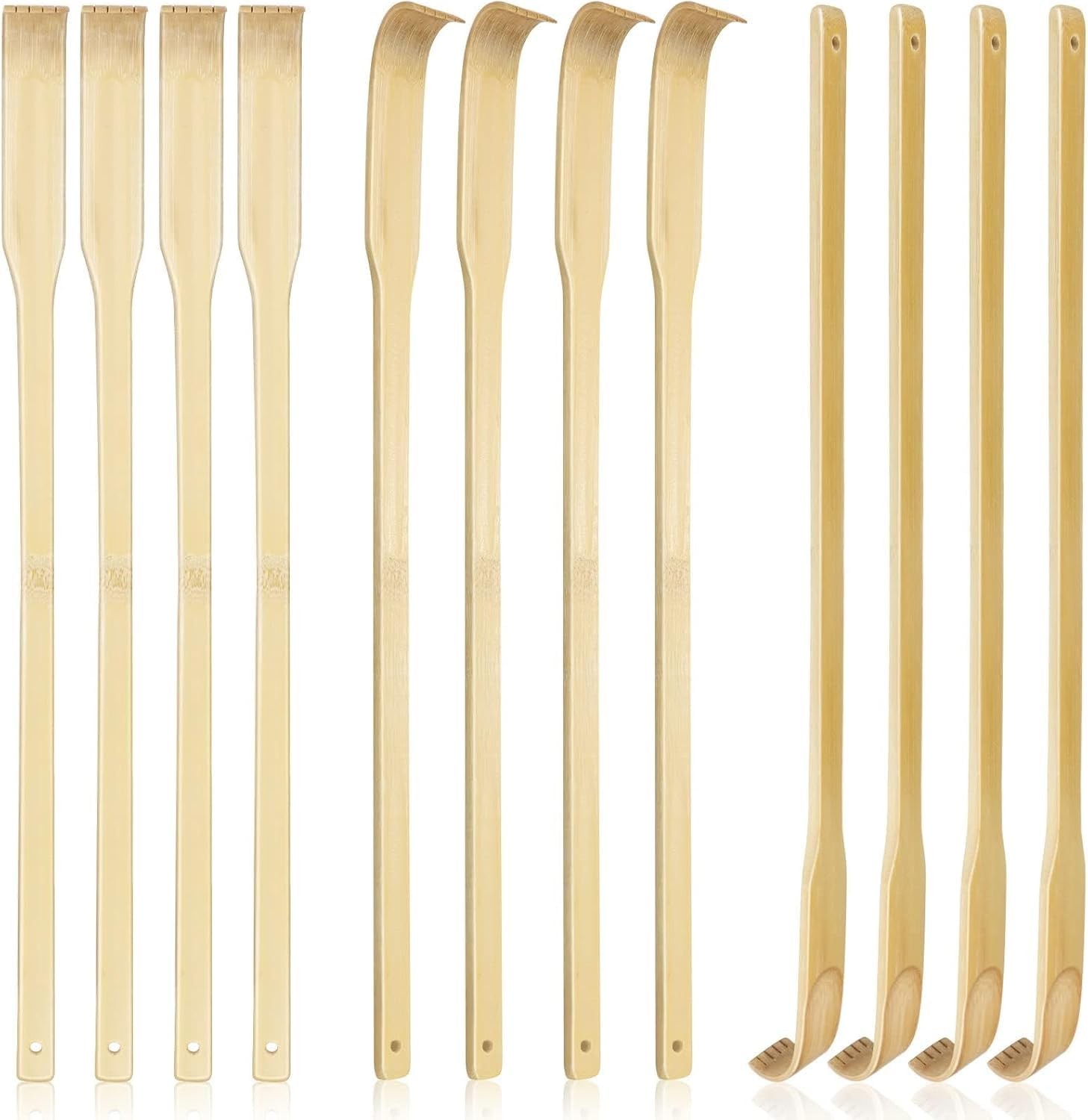 UPlama 12 PCS Natural Bamboo Back Scratcher, 16.5 Inch Long Handle Wooden Bac…