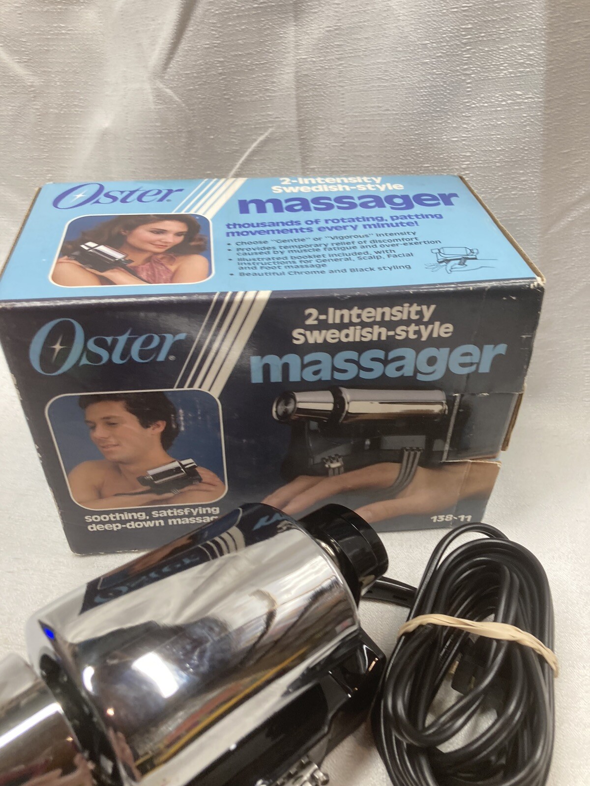 Vintage Oster 138-11B Imperial Massager Chrome Handheld 2 Speed Full Body