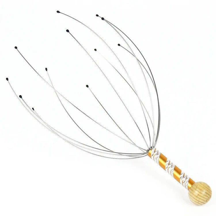 1PC Octopus Head Massager Stainless Steel Scalp Scratcher Stress Relax Tool