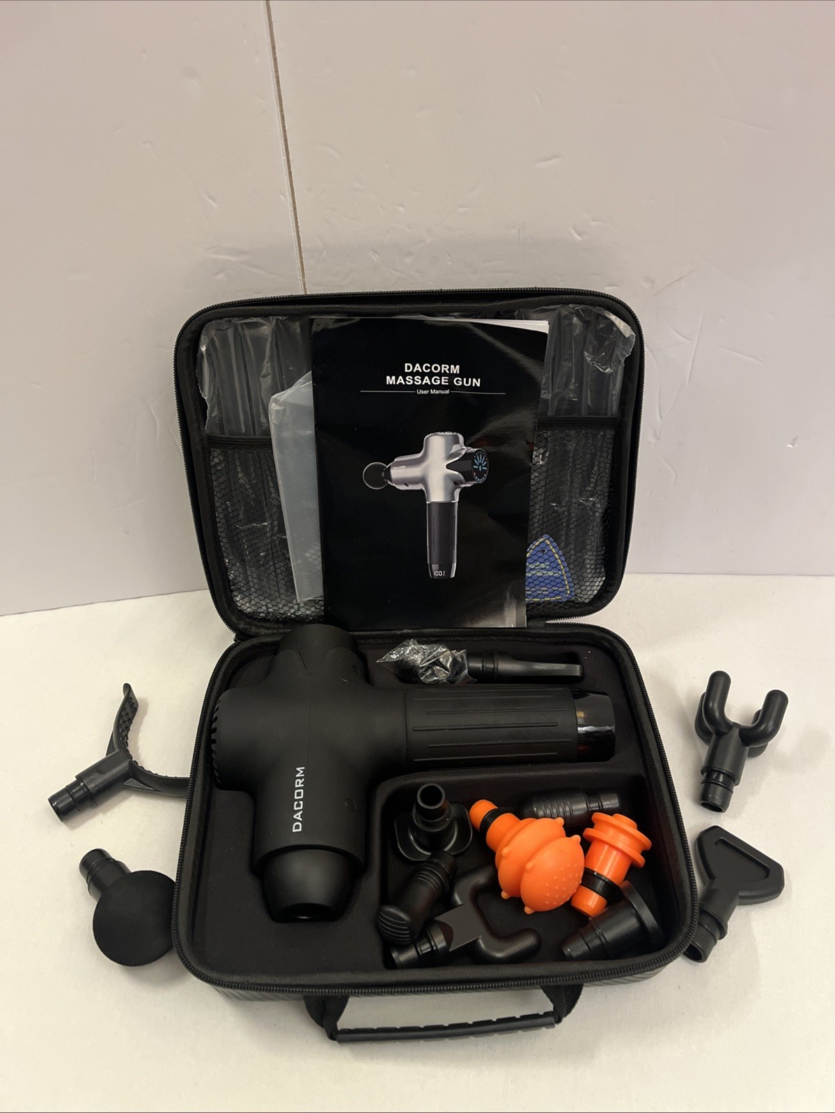 DACORM Corded Electric Handheld Massage Gun, Heads, Carrying Case, Attachments