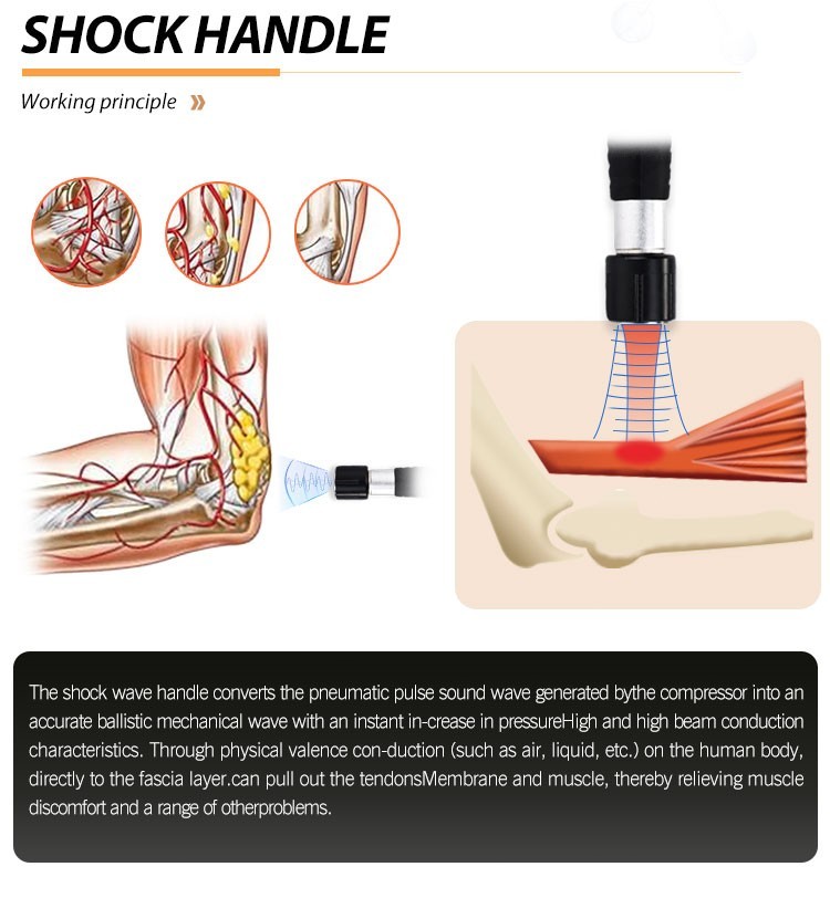 Shockwave Therapy Machine ED Treatment Physiotherapy Instrument w 6 Impact Heads