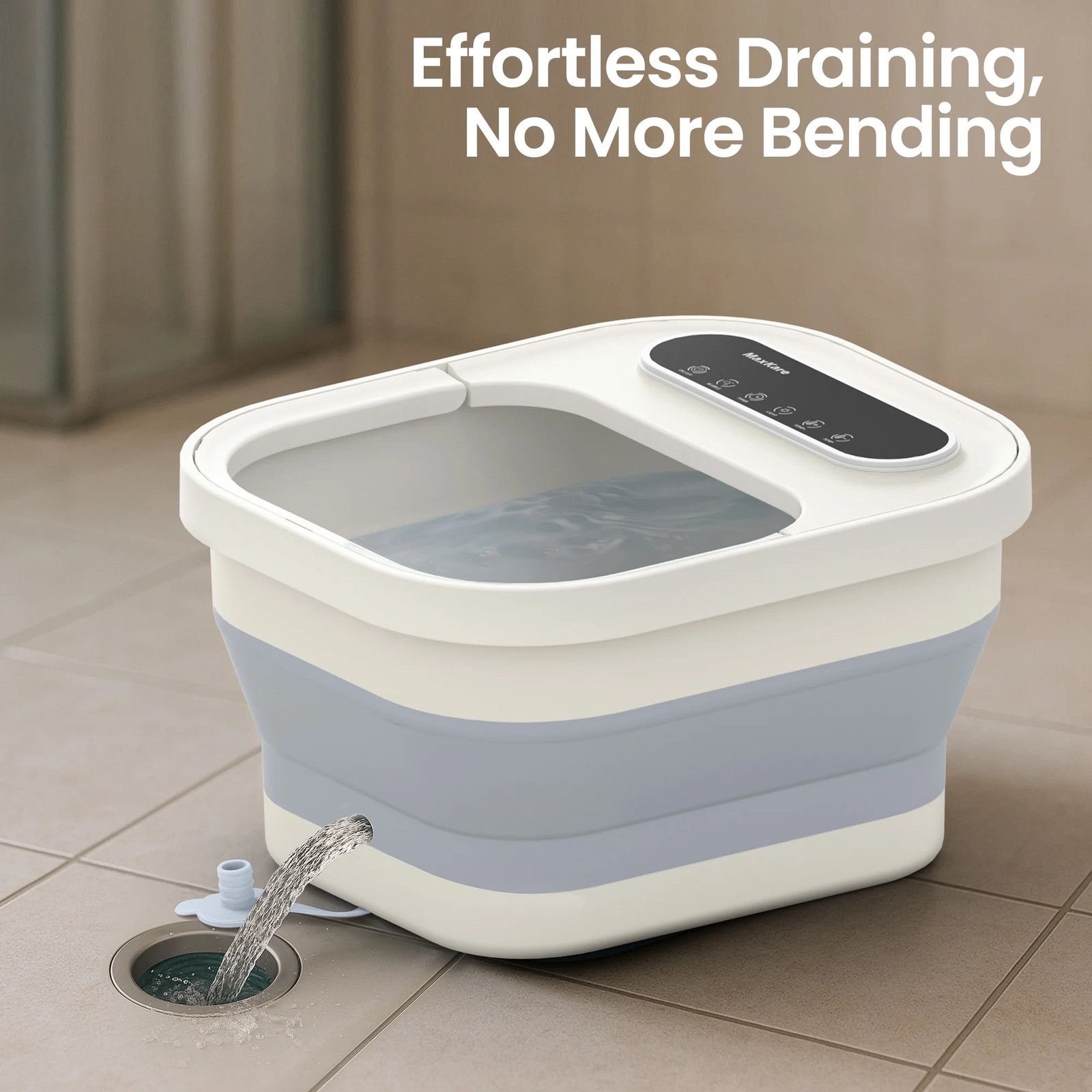 Foot Spa Bath Massager Heat Bubbles Vibration Soaking Pedicure Tired Feet Relief