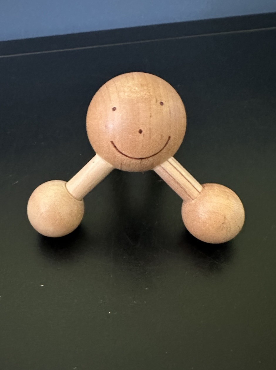 Vintage 90’s Happy Massager Smiling Face Wood Massage Tool USA