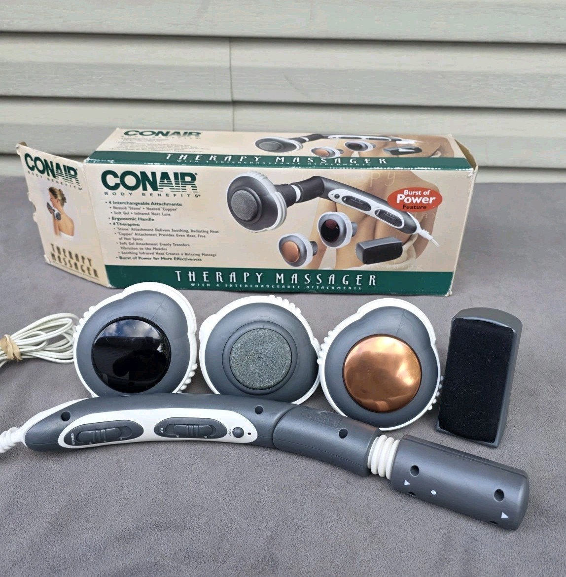 Conair Body Benefits Triple Therapy Massager w/Heat +Attachments WM30HS TESTED
