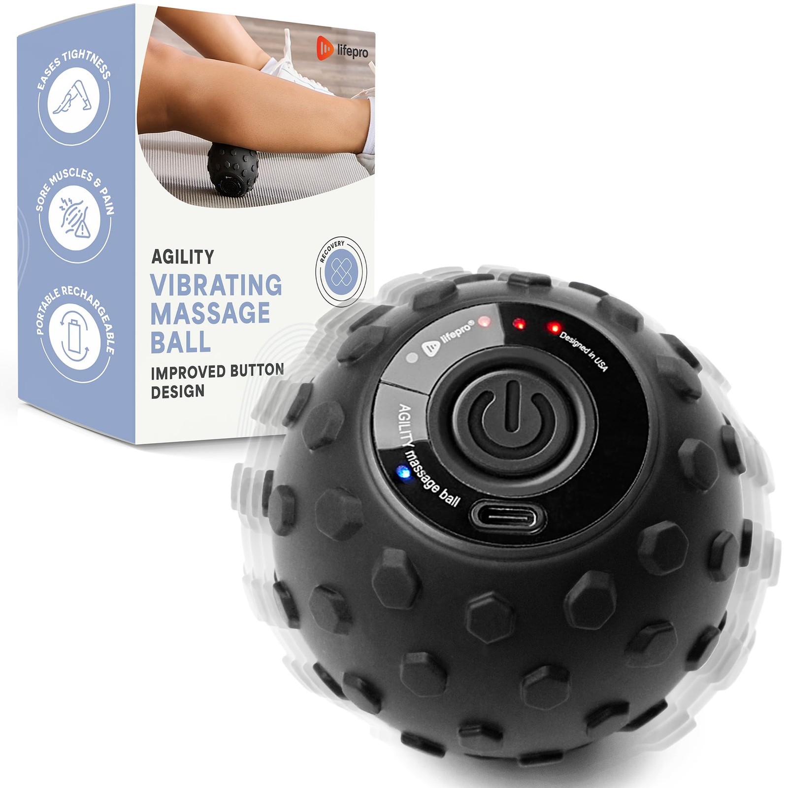4Speed Vibrating Massage Ball Roller Revolutionary Lacrosse Ball Deep Tissue …