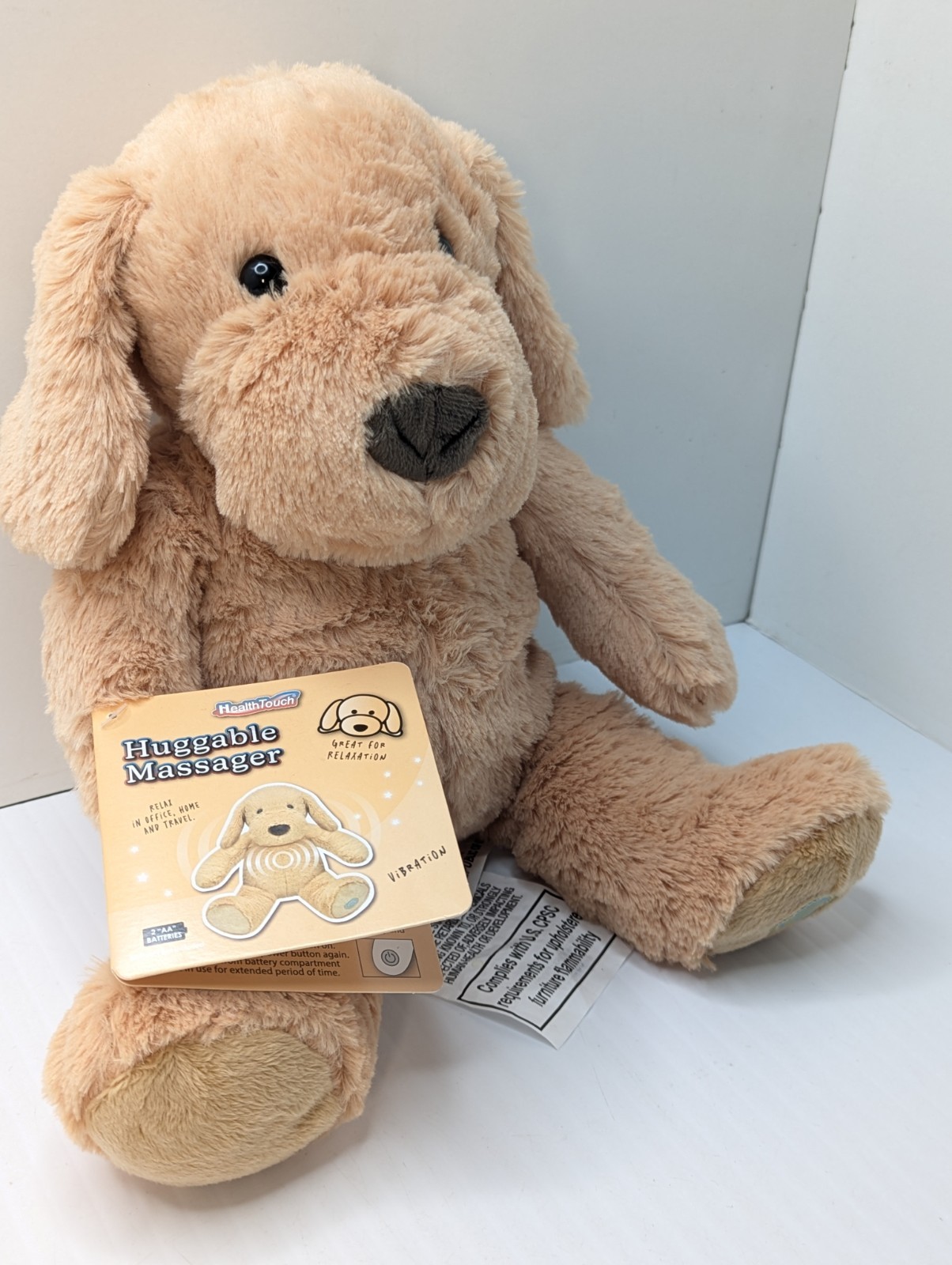 Health Touch Huggable Massager Vibrating Puppy Dog Neck Back Body Plush NEW NWT